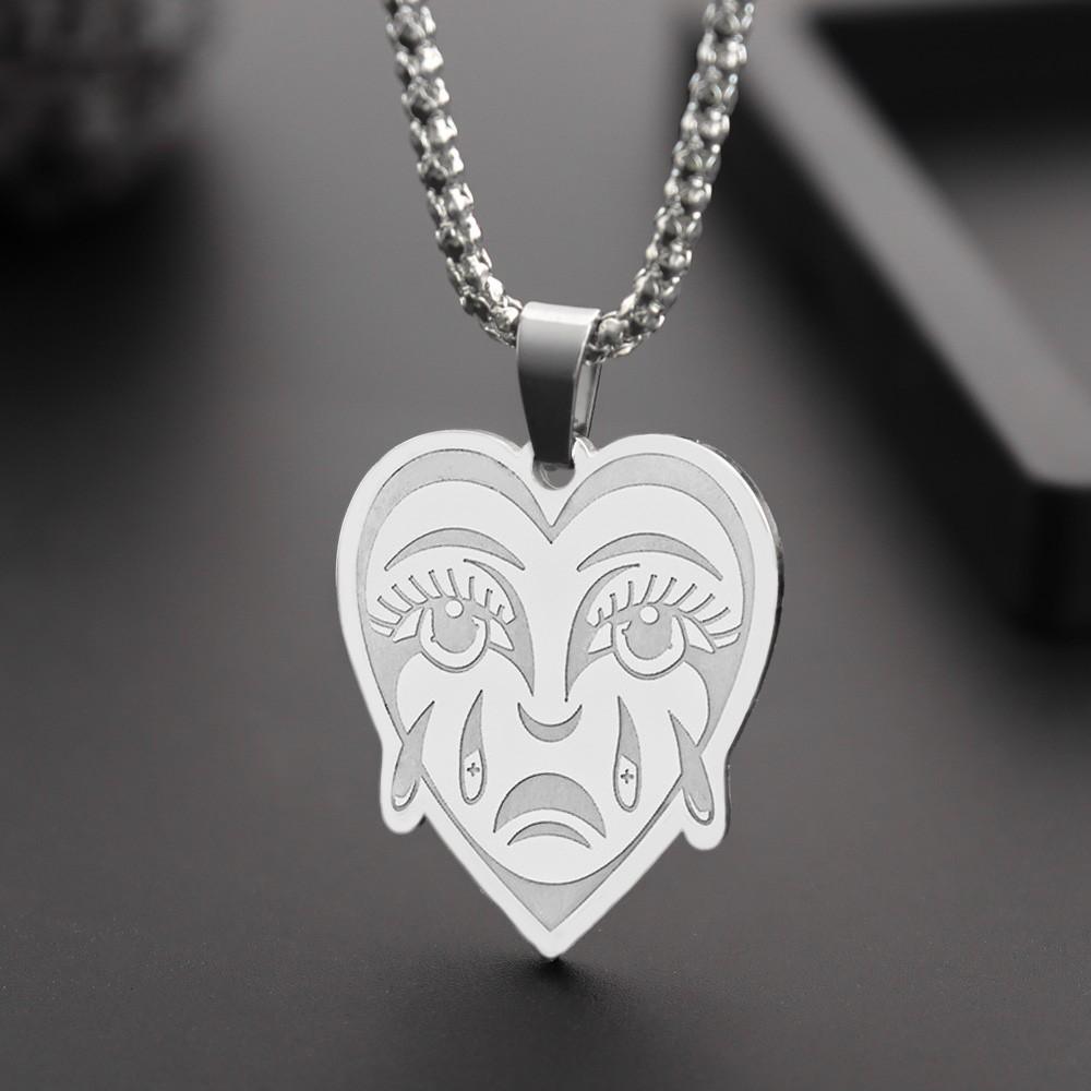 

Ожерелье с подвеской в виде сердца из нержавеющей стали «Picture Pop Love», ожерелье с подвеской в виде сердца «Cry Heart», ювелирные изделия для мужчин