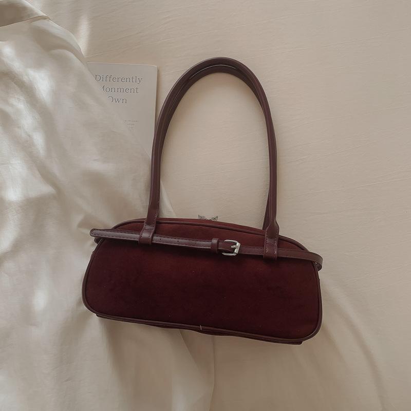 Retro Matte Baguette Bag Winter New Commuter Shoulder Bag High Quality Fashion Simple Bag