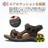 Sports Outdoor Air Genuine Summer Outdoor Easy to Breathable [SOARHOPE] Men's Sandals, Sandals, Cushion, Velcro, Leather, Sandals, Summer, Walking,