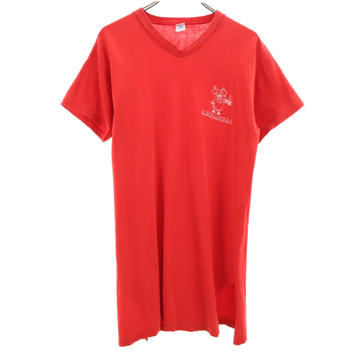 

ARTEX 80-е Сделано в США Винтажная футболка с коротким рукавом и V-образным вырезом L Одинарная строчка Мужская Б/У