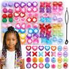 80PCS Acrylic Hair Beads Assorted Shapes Bead Kit Lightweight Accessory Set  Kids Hairstyles