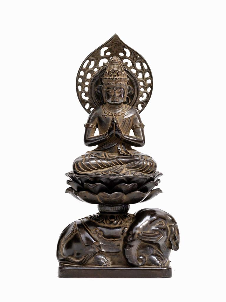 Buddhist Statue Fugen Bodhisattva 15cm Makita Shuun Original Model In the Years of the Dragon and Zodiac Guardian Deity Zodiac Takaoka Copperware