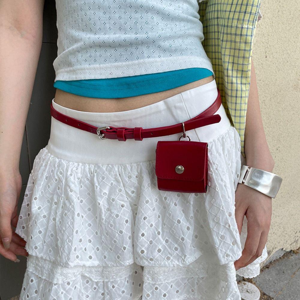 PU Belt Waist Bag Korean Style Women Belt Bag Ins Women Waist Bag  Outdoor