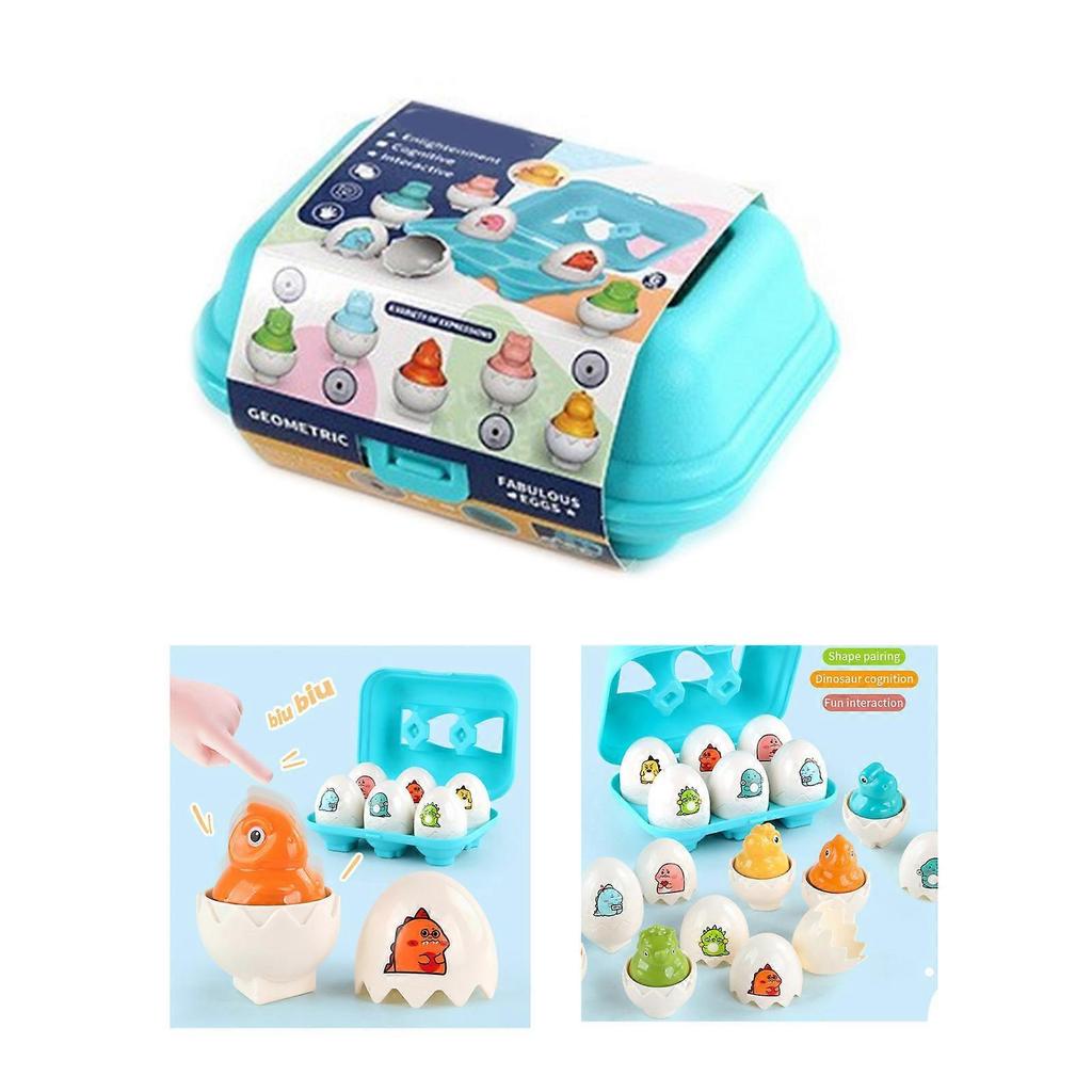 Color Shape Matching Game Easter Eggs Toy Learning Teaching Toy Sorting Activity Eggs Set for Child Party Supply 6PCS