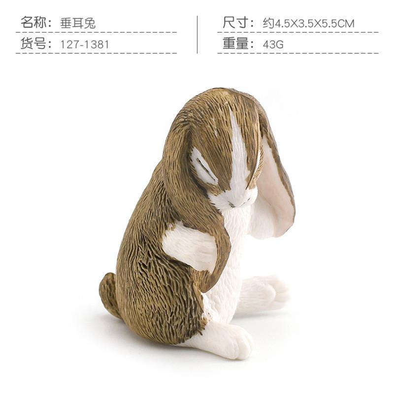 Charming Plastic Rabbit Figurine Realistic Floppy Eared Bunny For Kids Educational Playtime And Imaginative Role Playing