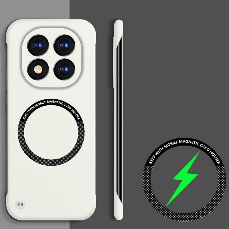 

Безрамный тонкий магнитный чехол для телефона Xiaomi Poco F6 Pro X6 Redmi K70E Note 14 Pro 13 однотонный беспроводной зарядный противоударный чехол для MagSafe Redmi Note 14 Pro 5G белый