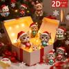 12/24Pcs 2D Christmas Wooden Cat Wall Hanging Hanging Ornament Acrylic Funny Xmas Tree Cat Keychain Key Decoration Gifts