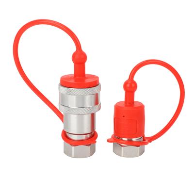 2 Stück 1 2in NPT Hydraulikkupplung männlich und weiblich ISO 7241 A Hydraulische Schnellkupplung mit Staubkappen