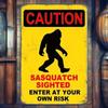 Vintage Sasquatch Warning Sign UV Printed Aluminum Tin Poster Wall Decor