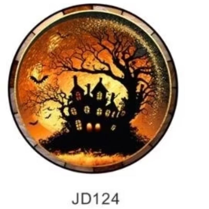 

1 Pcs Halloween Home Party Decoration Stained Horror Castle Cat Static PVC Window Glass Stickers Glue Free Decorative