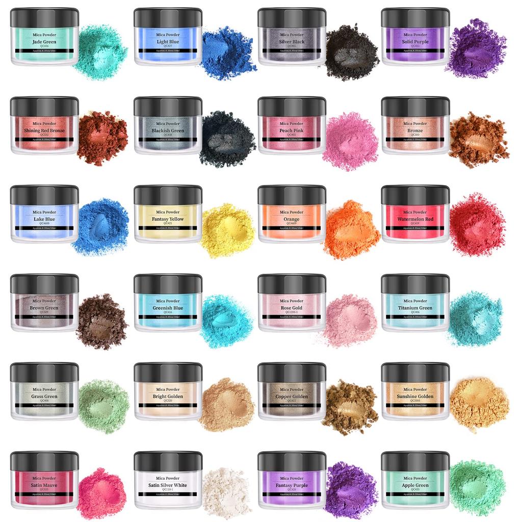 SEISSO Mica Powder Colorant Color Pigment Mica Powder Multicolor Material DIY Soap Making Tools Nail Acrylic Powder Nail Design Resin Dye Candle