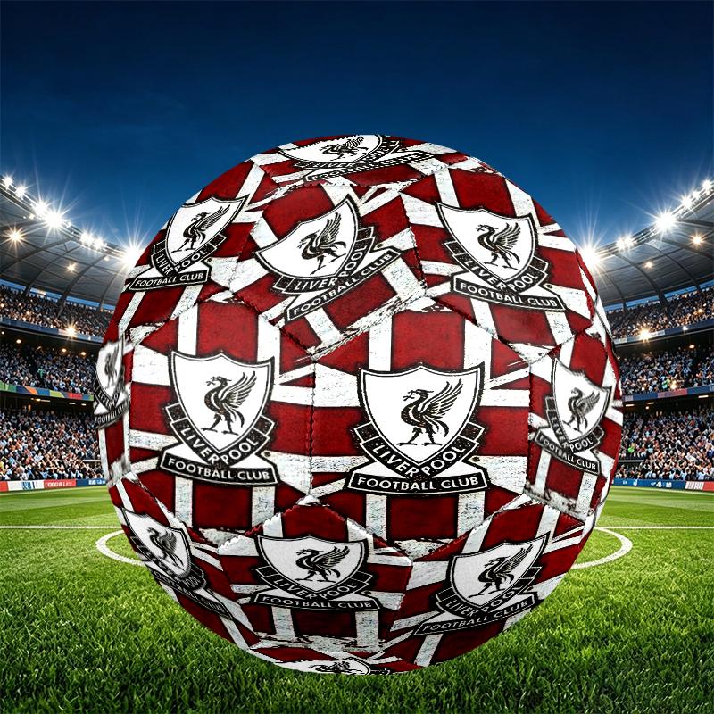 Liverpool F.C. Aufdruck Größe 5 Fußball, PU Verschleißfester Fußball für Spieltraining und tägliches Üben, Geburtstagsgeschenk für Fußballfans