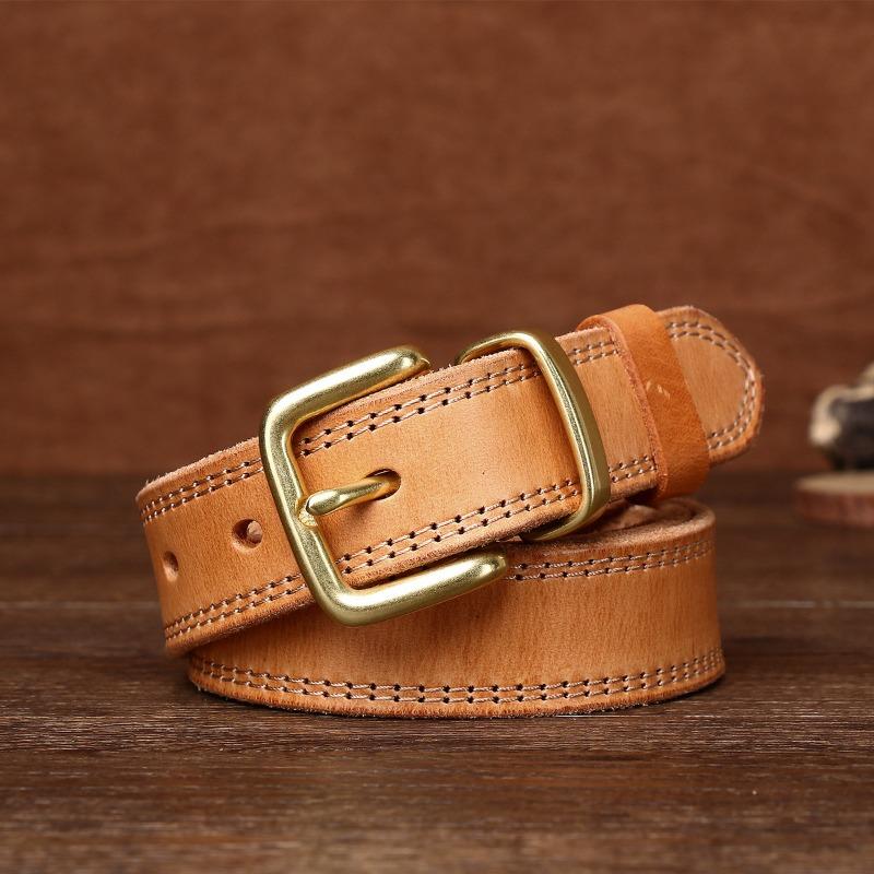 Retro primul strat din piele de vacă ață de cusut centura femeii cataramă din cupru pur cataramă cap cataramă cupru cataramă centura