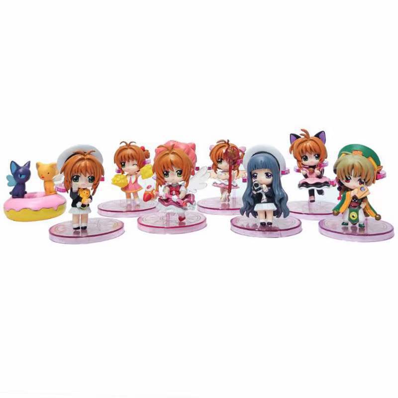 8 Pieces / Set Card Captor Sakura Cute Doll Vinyl Action Figure Collection Animation Model Toy