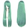 80cm Long Synthetic White Purple Cosplay Wigs Green Hair Straight Silver Wig Pink Hairpiece Lolita Wig with Bangs