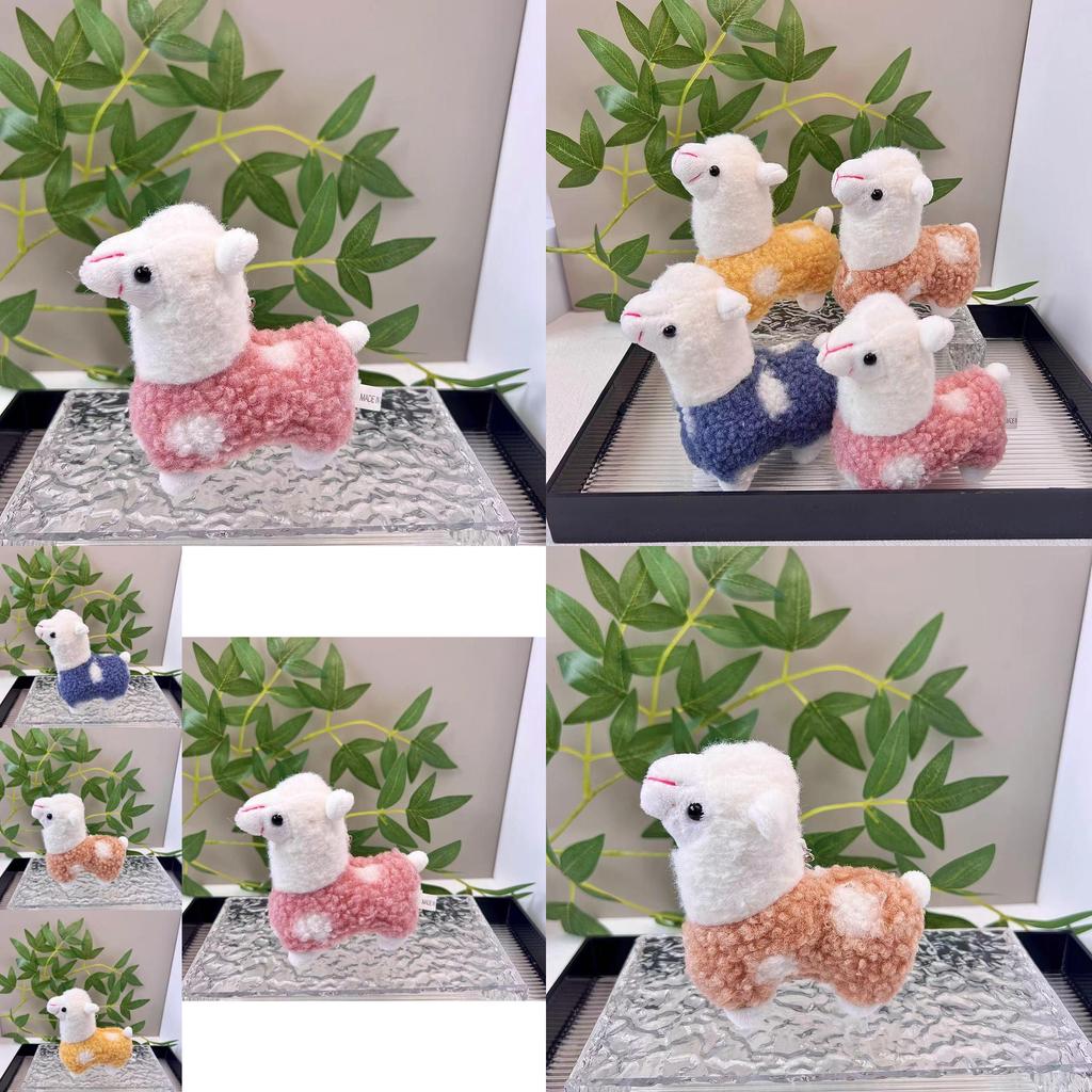 Adorable Cartoon Alpaca Plush Toy Soft Stuffed Animal Keychain Cute Gift Decor