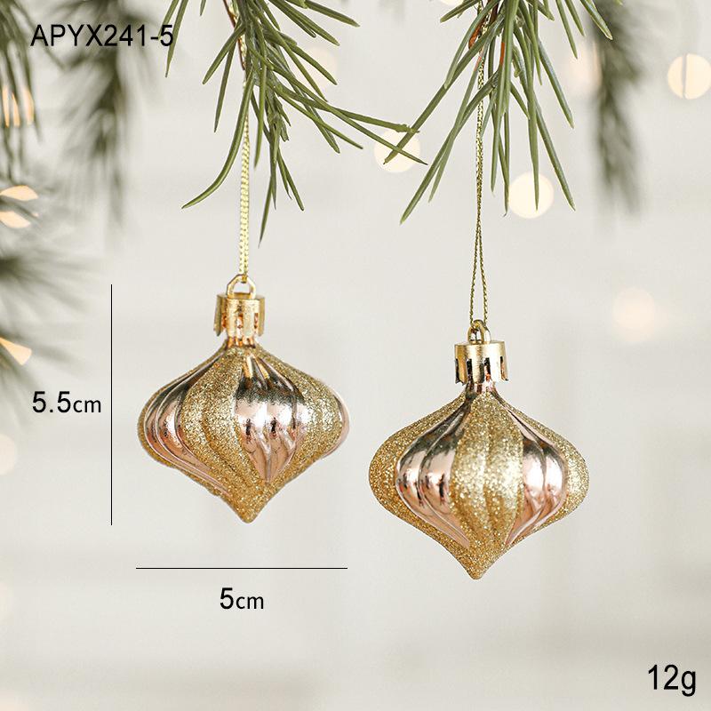 Christmas Decorations Party Plating Tree Pendants Rose Gold Sequins Conch Accessories Pentagram Small Gifts Pendants Supplies