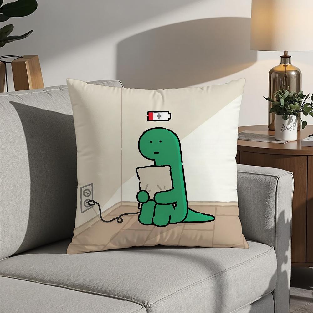 Joguman Korean Instagram Dinosaur Pillow Case 3D Print Polyester Fiber 40*40 Cm Home Sofa Throw Decoration Festival Gift