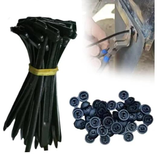 Nylon Universal Cable Tie Buckle-Heavy Duty Zip Ties Holder with Pin & Button Design Plastic Cable Ties Tool Fasteners Car Body