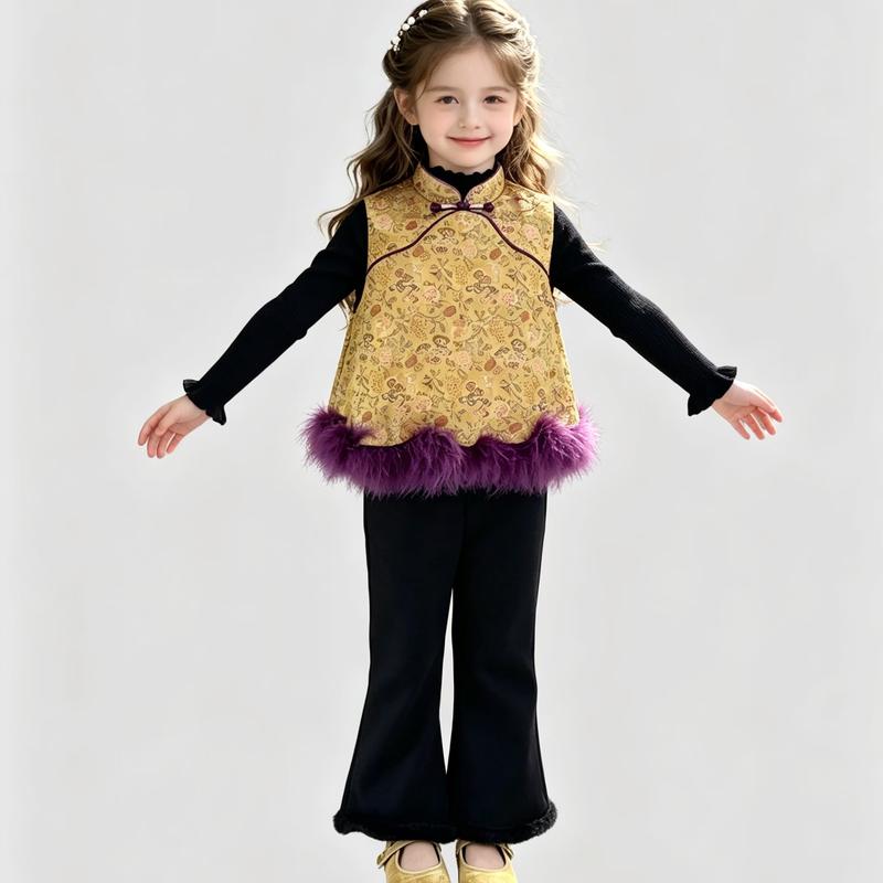 Girls' New Chinese Style Autumn Outfit