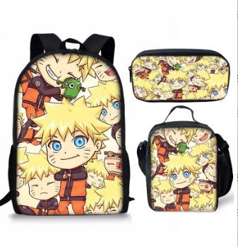 Naruto Naruto Primary And Secondary School Students Three-Piece Set School Bag Children'S Backpack Satchel Pencil Case