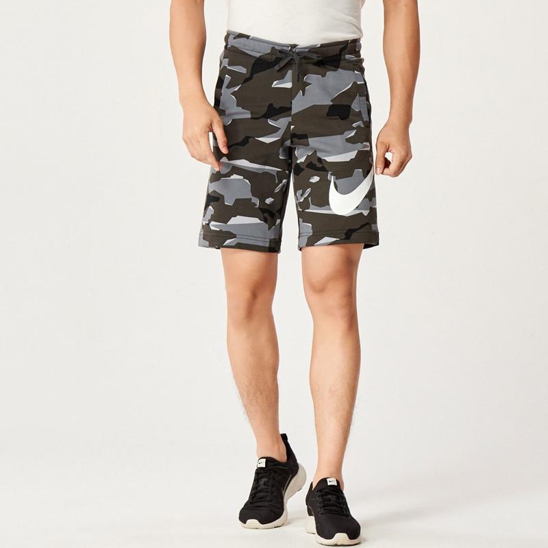 Nike Large Logo Print Drawstring Shorts Men Bottoms Grey-Camouflage AQ0603-065