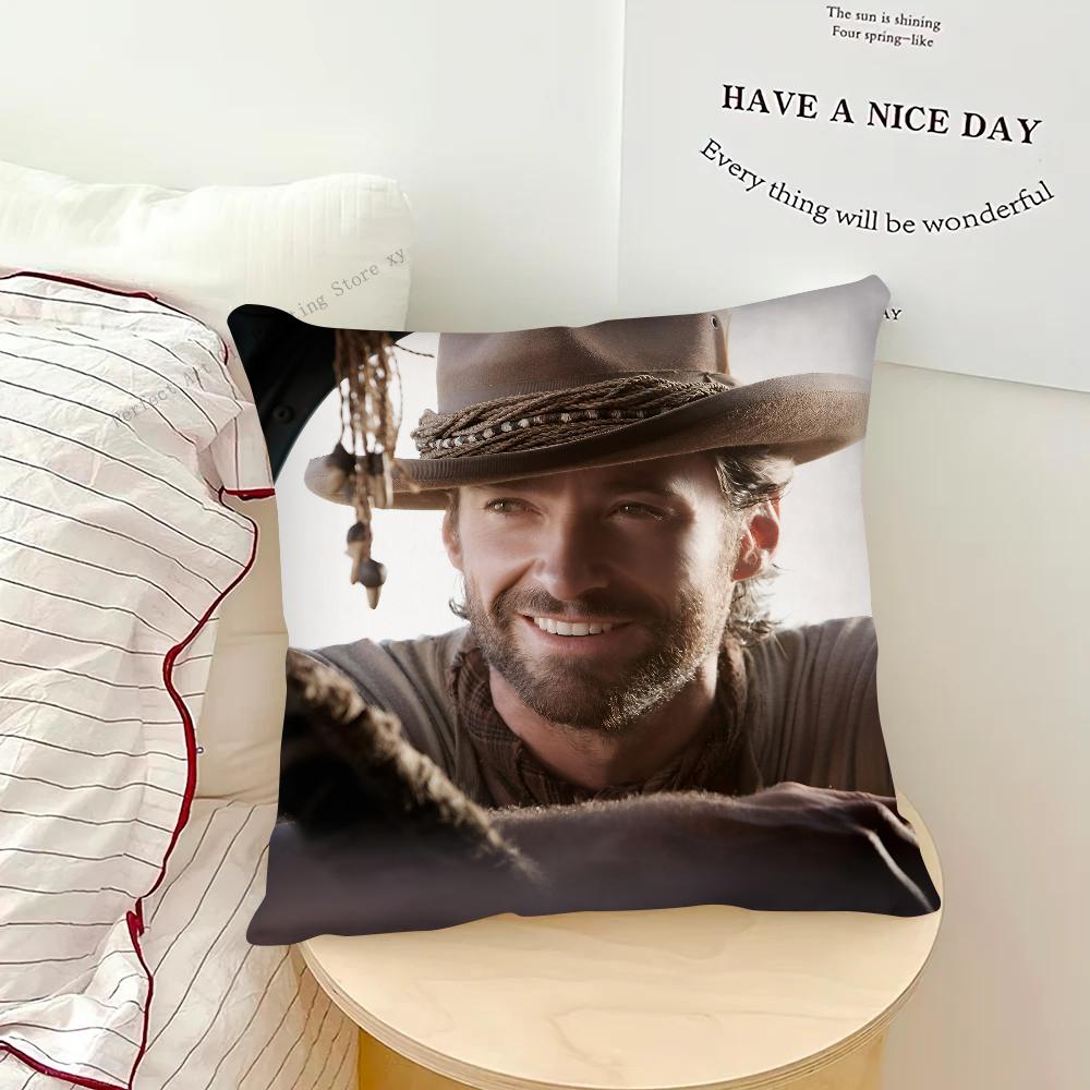 H-Hugh J-Jackman Pillow Case Fashion Square Pillowcase Bedroom Sofa Room Ins Decoration Leisure Cushion Cover 40x40