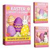24Pcs Easter Bunny Countdown Calendar Dig Kit Treasure Hunt Excavation Toys for Kids Includes Dig Tools & Surprise Figurines Fun DIY Activity for Boys