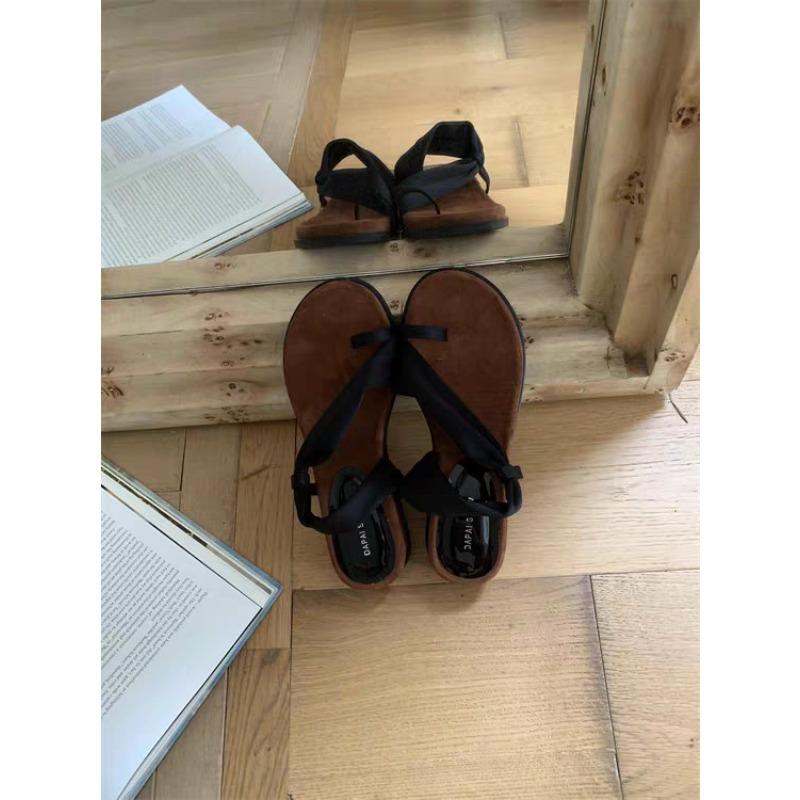 Wedge heel set toe slippers women's summer new retro versatile temperament with skirt platform two wear sandals
