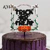 Party Favors for Halloween Cake Topper, Acrylic Castle Bat Skull Cupcake Decoration Party, Decorations Spooky Birthday Insert with Pumpkin Ghost,