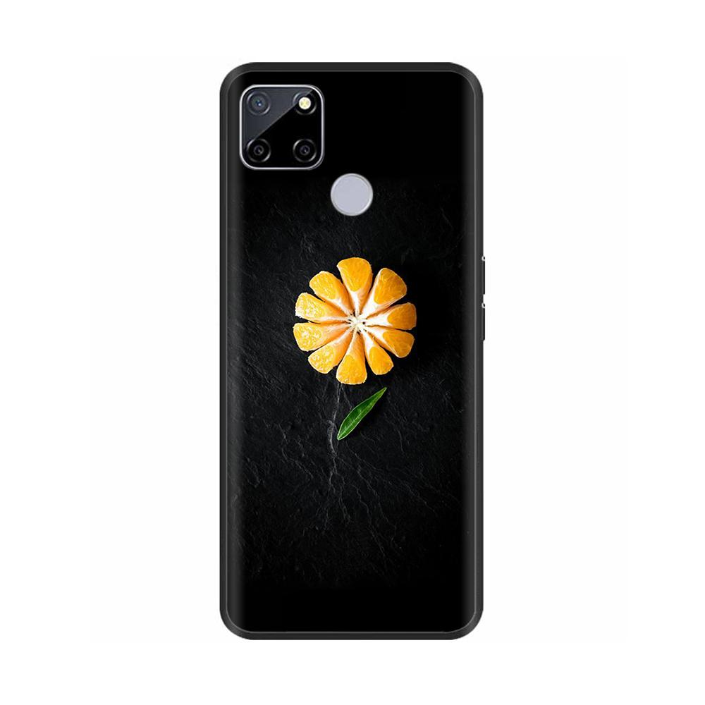 For Realme C25 Case C25s Soft Cute Cover for OPPO Realme C25Y C21Y Silicone Black TPU Phone Case For OPPO Realme C21 Flower Capa