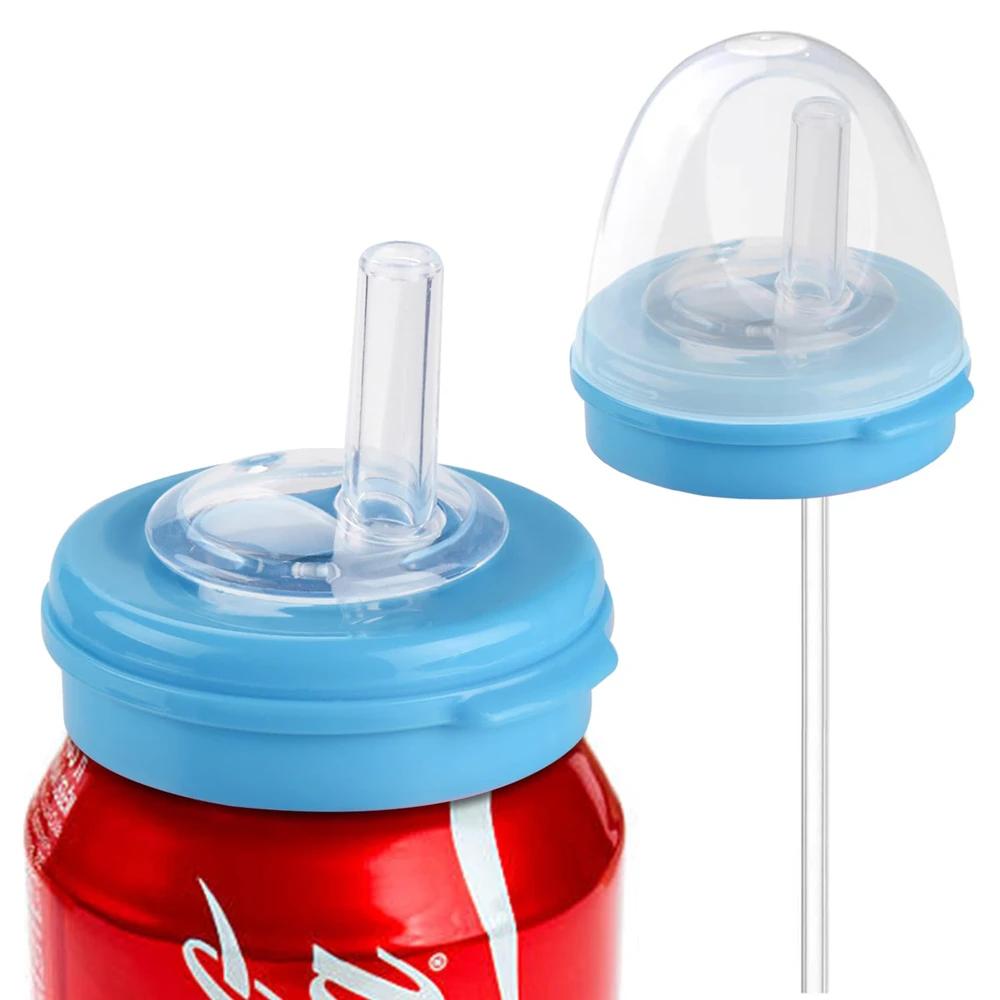 

Крышка для банки с газировкой, 1 шт., многоразовая упаковка, безалкогольные напитки, пиво, шведский стол, синяя, силиконовый пластик, трубочка без бисфенола А для герметичного уплотнения синий