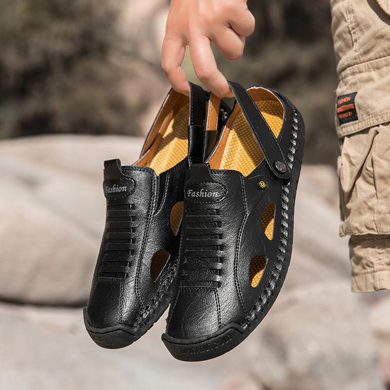 38-48 Herren Übergröße Leder Strand Sandalen