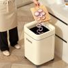 Dual-Use Square Trash Can with Wheels - Light Luxury Wastebasket for Kitchen & Bathroom, Large Capacity