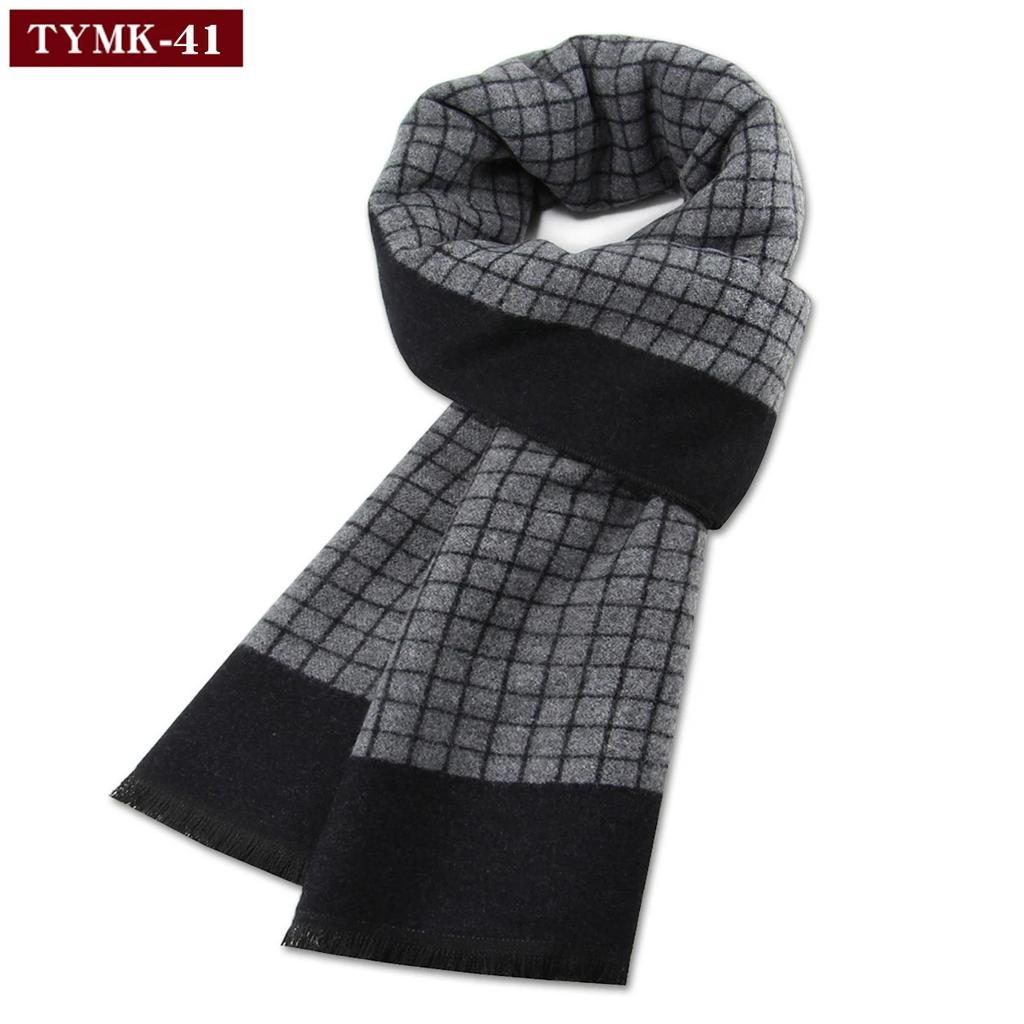 Luxury Scarf Man Winter Warm Wool Scarf for Men Cashmere Scarves Casual Plaid Male Long Pashmina Outdoor Shawls Man Muffler Gift