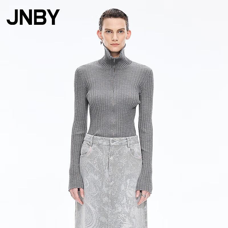 

JNBY Fall 2025 Slim-Fit Wool Blend Zip Cardigan M