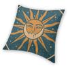 Federa Cuscino Quadrata Tarot Sole e Luna Poliestere Lino Velluto Zip Creativa Decorativa per Divano Seduta