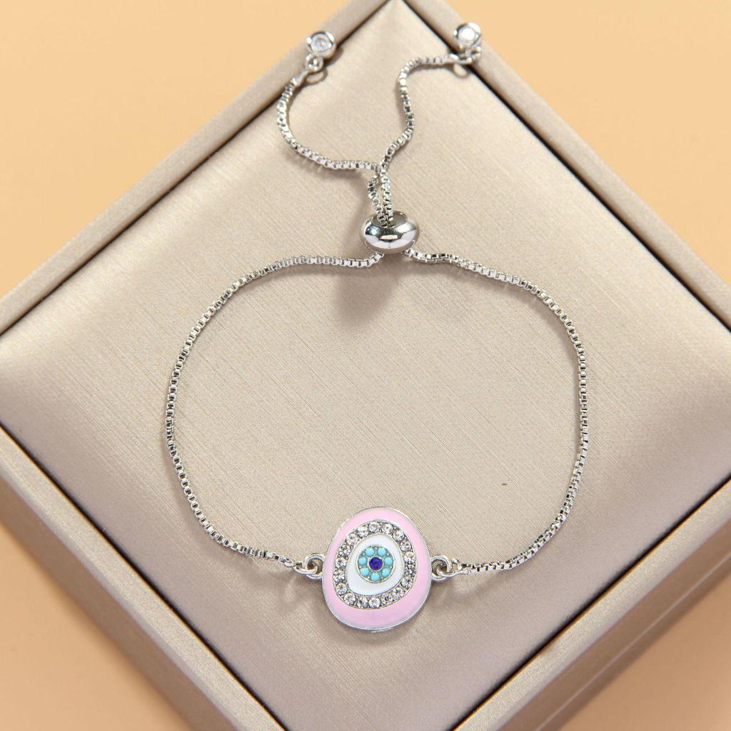 Verstellbares 8-förmiges Evil Eye Herzarmband für Damen - Europäische & Amerikanische Mode, Südostasiatischer Einfluss
