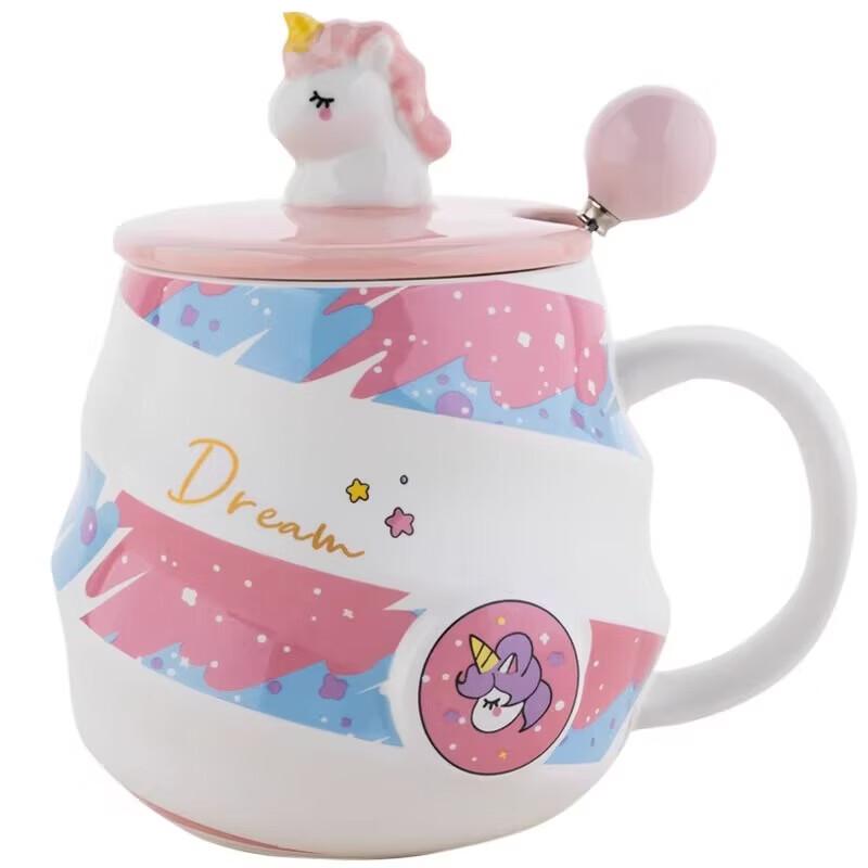 Driuan Pink Unicorn Ceramic Mug