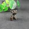 Antique Copper Chinese Feng Shui Cute Bull Small Statue Desktop Ornament Zodiac Animal Figurines Tea Pet Home Decorations Crafts