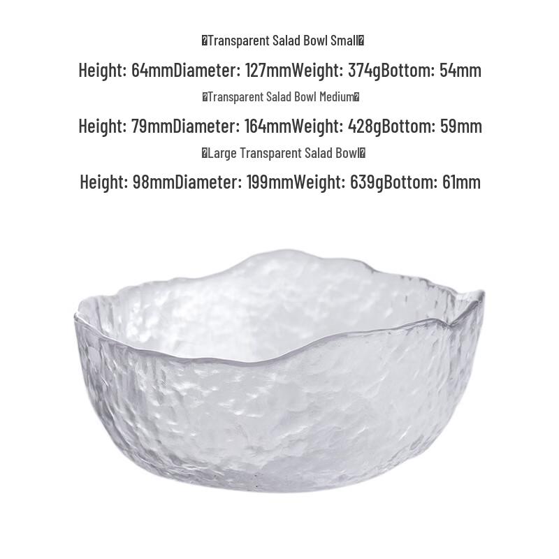 ZISIZ Transparent Gold-Rimmed Glass Bowl Set