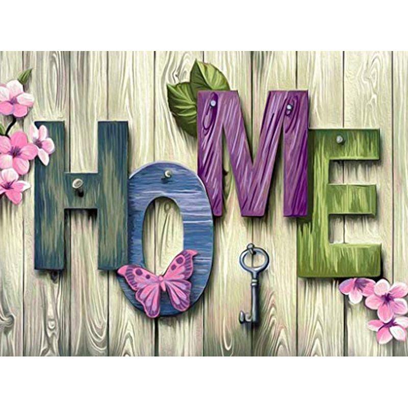 

5DПолная круглая алмазная картина с текстом для дома, стразы, Алмазная вышивка, вышивка крестом, добро пожаловать, мозаика, настенное искусство Full Round 20x25CM