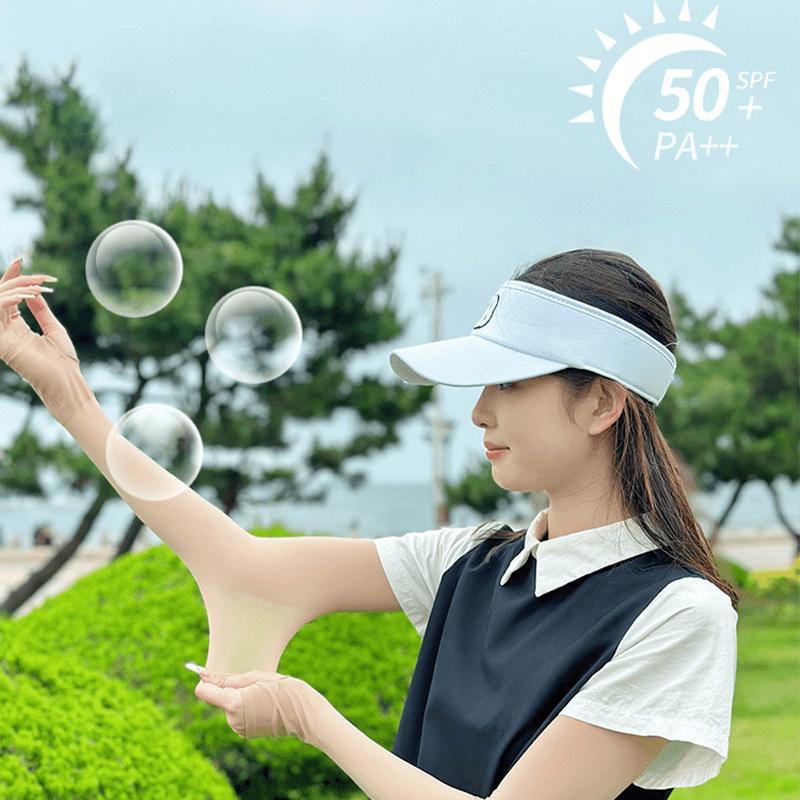 

1Pair Ice Sleeves Ice Silk Uv Protection Cooling Arm Sleeves Women Men Summer Outdoor Sunblock Arm Cover With Thumb Hole