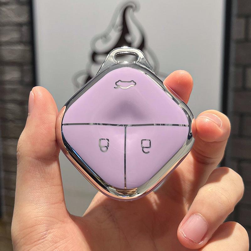 

2024 Wuling Hongguang MINIEV 3rd Gen Macaron Key Cover - Key Bag & Remote Control Shell with Buckle.
