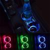 Çift 68mm Yuvarlak Solar+USB Şarjlı Araba Bardak Tutucu Alt 7 Renk RGB LED Işıklar