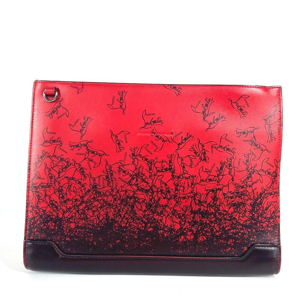 Christian Louboutin logo Bags, bags, pouches Clutch bag Leather Black/Red