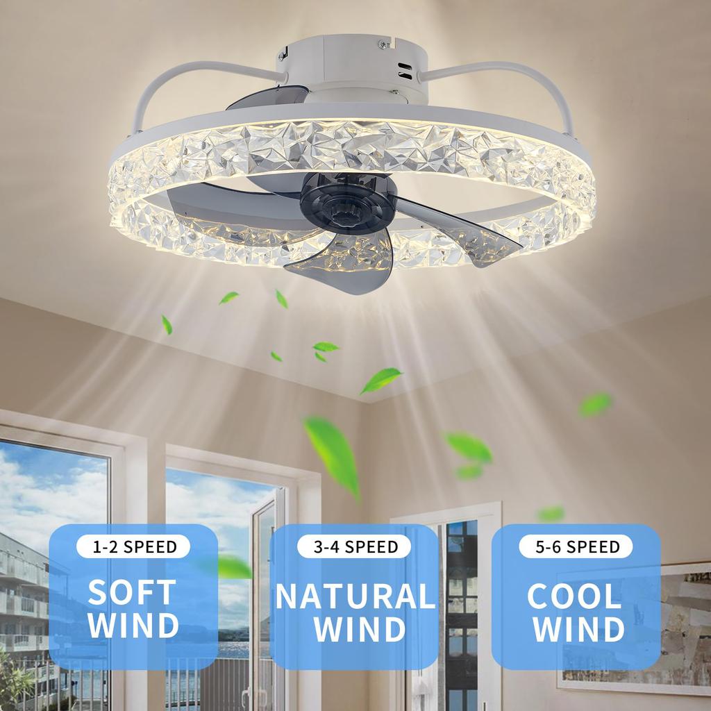 IRALAN Modern ceiling fan with light Decoration home 360° rotating silent LED ceiling fan Lamps for room kitchen dining room