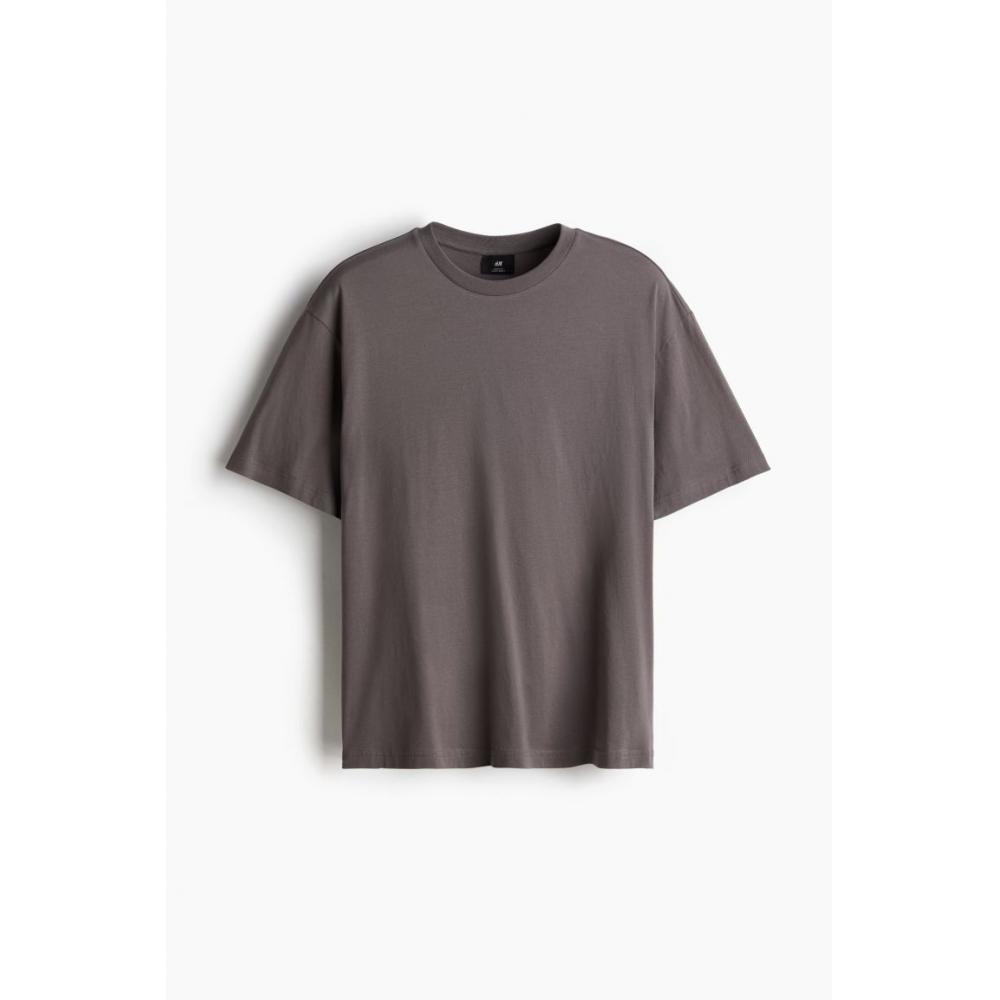 H M Loose FiT T sHirT Dark Grey