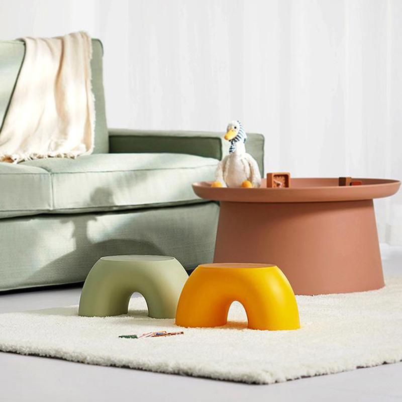 Stool Plastic Rainbow Shape Footstool Safety Kids Step Stool Seat For Living Room Indoor Furniture Children'S Stool Toy