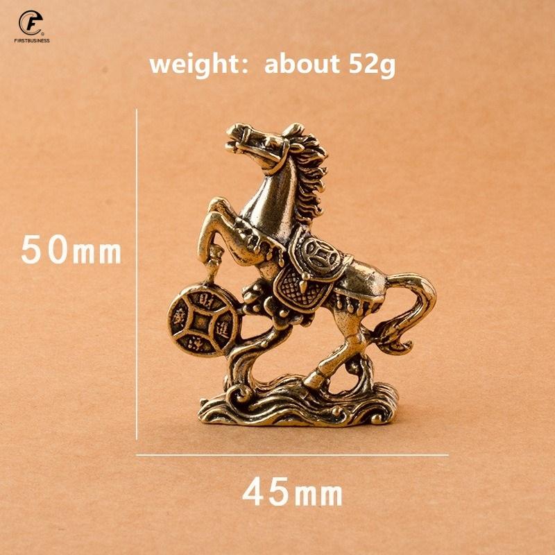 52g Brass Horse Step On Coins Lucky Statue Feng Shui Desk Miniatures Pure Copper Crafts Collections china Home Office Figurines